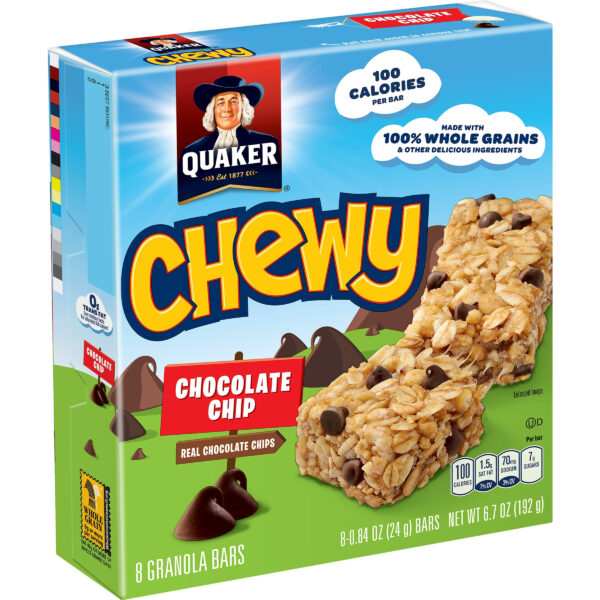 QUAKER CWY GRANOLA BARS CHOCOLATE CHIP6.7OZ 12CS