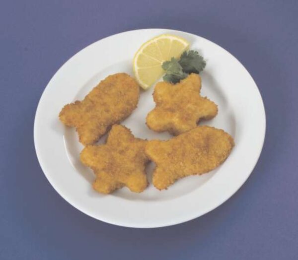 1/10 LB Oven Ready Whole Grain Breaded Fish & Star Shaped Fish Nuggets, Made With Vegetable Protein Product, 1 oz, CN